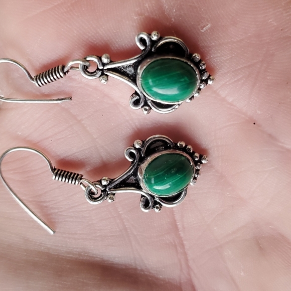 New Mosaic Jasper Silver Earrings. - Picture 2 of 4